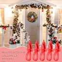 12 Pcs Christmas Garland Hangers for Mantle Garland Hooks Fireplace Stocking Hanger Reusable Silicone Adhesive Tape, Suitable for Christmas Door Frame, Staircase Decoration(Red)