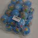 24 Pack Squeezable World Stress Balls for Kids Mini Earth Ball - Pressure Relieving Health Balls Globe Pattern Balls, School, Classroom, Party Favors, (2.5-inch Globe, Blue)