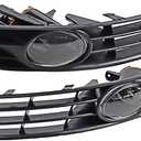Astra Depot Set Front Bumper Grille and Fog Lamp with 55W 9006 Light Bulbs Compatible with Volkswagen VW Passat 3C B6 2006-2009