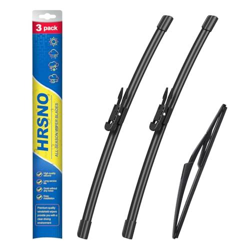 HRSNO 20"+19" Windshield Wipers With 10" Rear Wiper Blade Sets Automotive Replacement for Mini Cooper Countryman 2011-2016,Easy For Installation (Pack of 3)