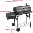 Kendane Barrel Charcoal Grill with offset smoker