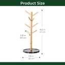 Bamboo Mug Holder, Sturdy 8 Hooks Coffee Mug Holders Mug Tree Stand, Decorative Mug Racks for Countertop, Non-Slip Coffee Mug Cup Tree Cup Organizer
