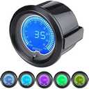 52mm (2") 7-Color Digital LED Turbo Boost Gauge - 0-60 PSI Boost Pressure Meter for Car Truck Boat Auto Racing