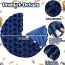 Civaner 4th of July Patriotic Tree Skirt 36 Inch 250th Anniversary Blue Stars Soft Plush Faux Fur Jacquard Summer Trees Skirts for Independence Memorial Day Xmas Trees Holiday Decoration
