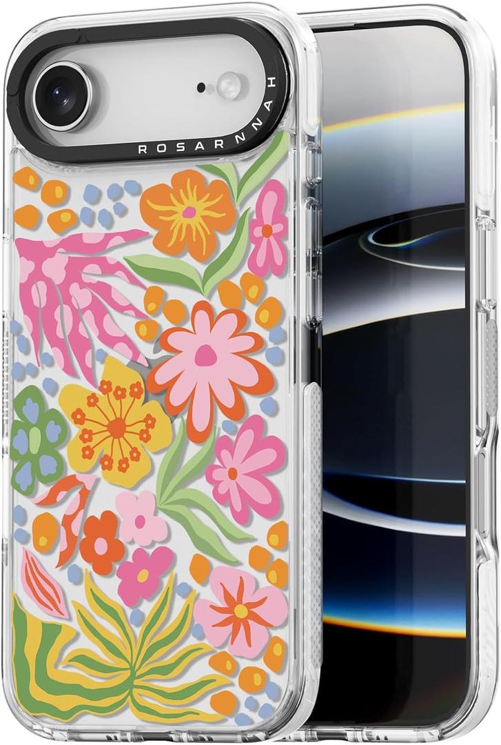 for iPhone Air Case Cute - Durable Shockproof 6.6 ft Drop Impact Phone Case - Funny Passion Flower Design for iPhone 17 Air (6.5") Clear