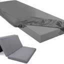 Breling Fitted Sheet (Sheet Only) Compatible with Milliard Trifold Mattress Folding Mattress Fitted Microfiber Bedsheet for Camp Bunk Rvs Bed(Dark Gray,Single,4'')