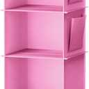 YOUDENOVA Hanging Closet Organizer and Storage, 6-Shelf Closet Hanging Storage Shelves, Light Pink