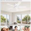 Fanbulous 46 Inch Flush Mount Ceiling Fan No Light with Remote,White Modern Low Profile Ceiling Fan Without Light,6-Speeds,Quiet Reversible DC Motor,Indoor&Outdoor Ceiling Fans for Bedroom,Living Room