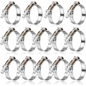 14Pack 2" T Bolt Hose Clamps - 304 Stainless Steel Turbo Intake Clamp for Turbo Tubes, Intercooler Pipes, Heavy Duty Radiator Hose Clamps Adjustable Range 58mm-65mm for 2" Hose ID