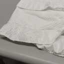 Women's 3 Piece Plus Size Lettuce Trim Bikini Halter Tie Side Triangle Set with Beach Skirt High Cut Bikini Swimsuit (X-Large Plus, White)