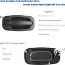 Exterior Front Right Passenger Side Door Handle Fit for Chevy Silverado Suburban Tahoe Avalanche GMC Sierra Yukon 1500 2500 3500 1999 2000 2001 2002 2003 2004 2005 2006 2007 Replace # 80577 15182406