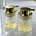 Foaming Glass Soap Dispenser,Hand Foam Soap Dispenser for Kitchen & Bathroom-2 PackB-Type Clear Glass/Gold Pump