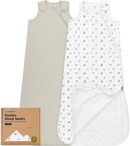 2-Pack Organic Baby Sleep Sacks, 100% Cotton - Soft & Breathable 0.5TOG Baby Wearable Blanket, Toddler Sleeping Sack 18-24 Months, Easy to Wear Transitional Swaddles for Newborns, Infants (Nordic, L)
