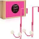 Overdoor Hanger - Pink Door Hooks for Hanging Clothes & Towels (Pink, 2-Pack)