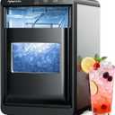 CyberChill Nugget Ice Maker Countertop 44lbs Per Day Pebble Sonic Ice Makers Machine Chewable Pellet Ice with Self-Cleaning Removable Water Tank See Through Window for Home/Kitchen/Office