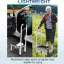 HBTower Aluminum Step Stool with Handle for Elderly, Lightweight Step Stools for Adults Seniors with Non-Slip Rubber Feet, Stepping Stools for Bedroom Kitchen Bathroom, Bed Steps for High Beds