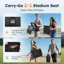 LET'S CAMP Folding Stadium Seat Bleacher Chair with Cup Holder, Mesh Bag and Hide Hooks, Portable Stadium Chair with Back and Cushion