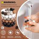 ASTARON 100 Pcs 15mm Silicone Beads for Keychain Making, Cow Brown White Round Beads Bulk for Bracelets Crafts Beadable Pens Decorations Jewelry Making Supplies (black, dark brown, light brown, white,cow skin pattern)