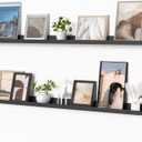 Picture Ledge Shelf, Floating Shelves Set of 2, 48 Inches Picture Shelf for Wall with Ledge, Kids Bookshelf Wall Mounted for Living Room Bedroom Decor Books Photo Frames, Black
