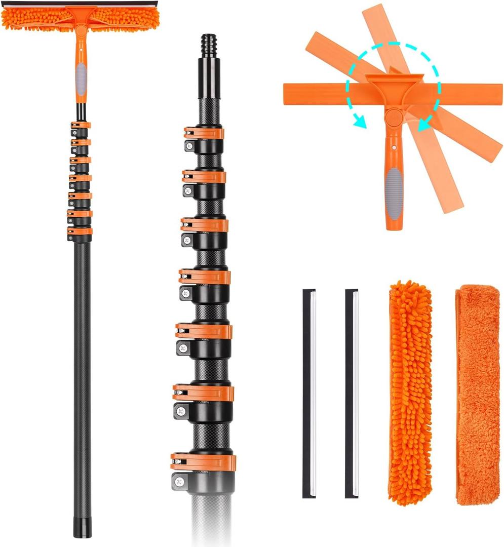 4.7-30FT Carbon Fiber Telescopic Squeegee for Window Cleaning Kit