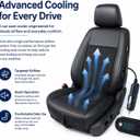 Cooling Car Seat Cover Ventilated Car Seat Cooler with 10 Turbo Fans & Wired Remote, 3-Speed Cooling Seat Cushion, Universal Fit Car SUV Truck, Breathable 3D Mesh Leather