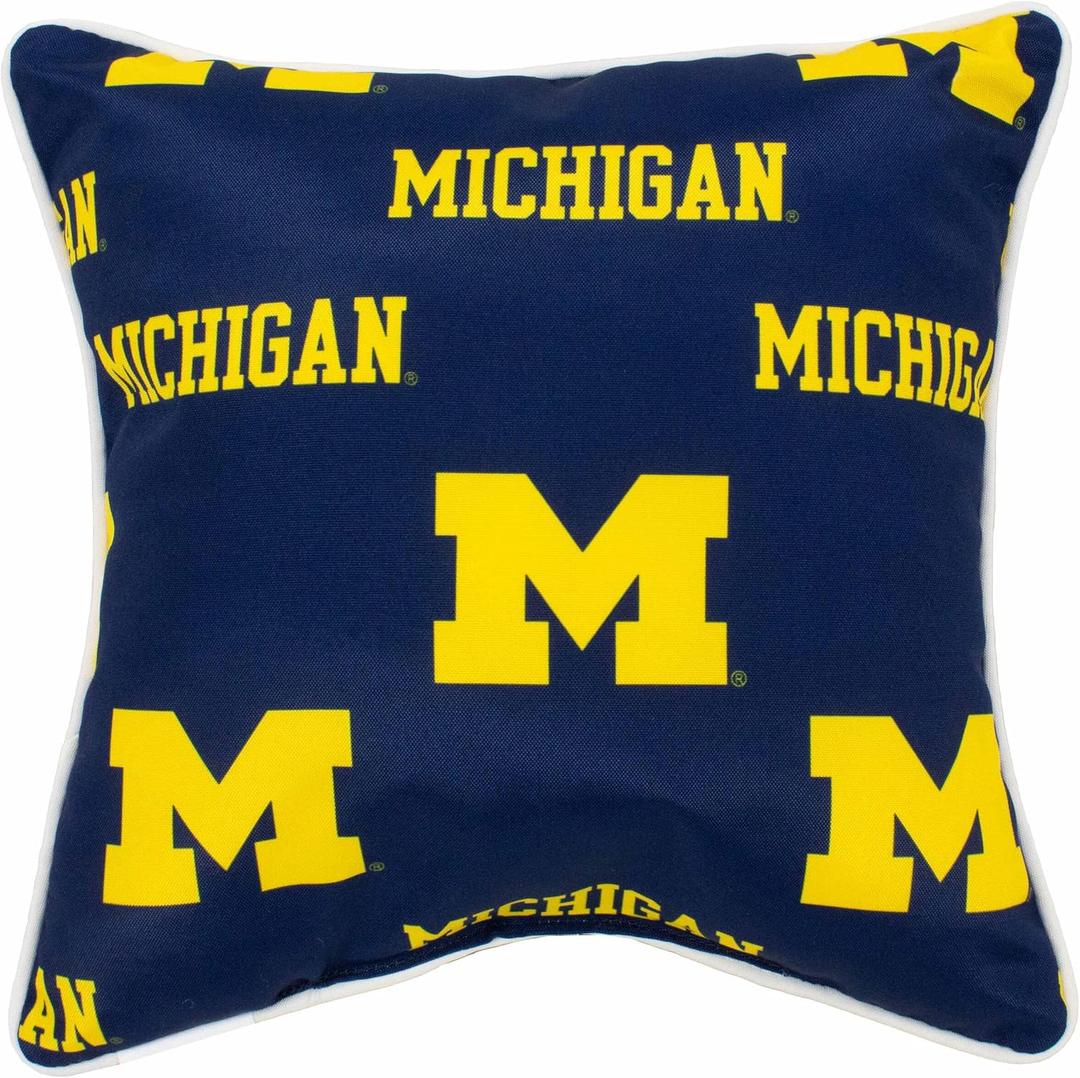 College Covers Outdoor Decorative Pillow Pillow, 16" X 16", Michigan Wolverines