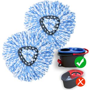 homsis 2 Pack Mop Replace Head Compatible with O Cedar Rinse Clean 2-Tank Spin Mop - Mop Refills 100% Microfiber, Deep Cleaning Machine Washable and Easy-to-Replace