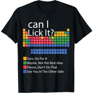 Can I Lick It Periodic Table of Elements Funny Science T-Shirt S