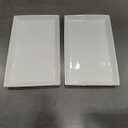 MIECOO Large Serving Platters, 18.5" x 11.5" White Serving Trays Set, Rectangular Porcelain Plates for Party, Wedding, Birthday, Entertaining, Food, Appetizer, Fruit, Sushi, Dessert, Set of 2