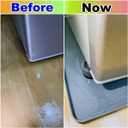 Mini Fridge Square Silicone Mat with 0.6" Raised Edges, 20" Mini Fridge Drip Tray With 4 Base Raisers, Mini Refrigerator Carpets Floor Protector (Small Black)