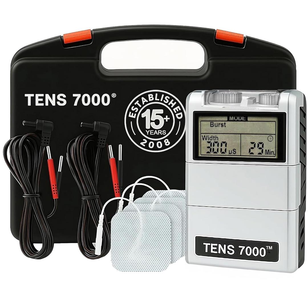 TENS 7000 Digital TENS Unit with Accessories - Muscle Stimulator Machine for Back Pain Relief, Sciatica, Neck, Nerve, Shoulder, Hip, Elbow, Muscle Pain Relief