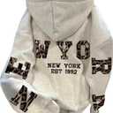SOLY HUX Women's Hoodies Leopard Graphic Drop Shoulder Long Sleeve Hooded Preppy Sweatshirts Streetwear Light Grey Small
