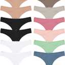 Jo & Bette Cotton Thongs for Women - 12 Pack Panties - Thongs Underwear Women Breathable No show Seamless (Small)