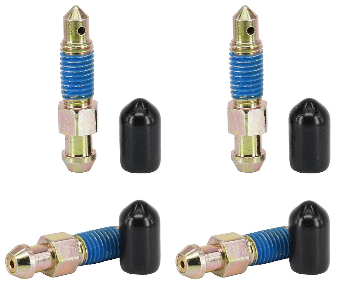 4 PCS Speed Bleeder, Bleeder Valve, Brake Bleeder Screws, Quick Bleeders with Dust Caps, M7x1.0-34.5mm, H9411-4, 105400, 639570