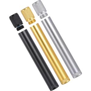 Metal Tube Airtight Aluminum Storage Waterproof Metal Container  Travel Friendly for Camping, Hiking, Home Organization, Portable Metal Airtight Tube (Black&Golden&Sliver)
