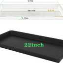 VUWEZ 2 Pack Plant Growing Nursery 1020 Trays, Plant Saucer Tray, Heavy Sturdy Seed Starting Trays, Plant Saucer for Indoors No Holes, Seed Starter Growing Tray (22"x11.2", Black)