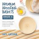 Rorecay Banneton Bread Proofing Baskets Set of 2, 9 Inch Round Cane Sourdough Bread Rising Basket Bowls with Sourdough Bread Making Tools Baking Supplies for Sour Dough Proofing Fermentation