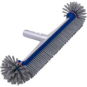POOLAZA 360 Degree Pool Brush - Heavy Duty 17.5" Pool Brush Head for inground Pools/Above Ground Pools, Spa, Hot Tub, Premium Bristle & Aluminum Handle for Standard Pool Pole