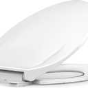 Toilet Seat, Elongated Toilet Seat with Slow Close, Easy Clean, Easy Installation & Release (White)
