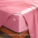 Satin Sheets Twin XL Size - 3 Pieces Luxury Silky Soft Bed Sheets, Wrinkle-Free Pink Satin Silk Sheet Set with 1 Deep Pocket Fitted Sheet, 1 Flat Sheet, 1 Pillow case