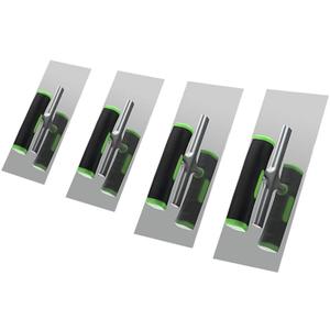 4 Pieces Drywall Trowel, Putty CutterStainless Steel Flat Trowel Set with Plastic Handle for Concrete, Plaster & Wallboard Finishing (4pcs&green)