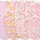 Newwiee 4 Pcs Preemie Baby Swaddle Wrap Adjustable Cotton Preemie Swaddle Blanket for Newborn Boys Girls(Classic Style,Fit for Preemies)