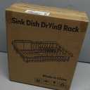 JASIWAY Dish Drying Rack in Sink, Expandable Stainless Steel Dish Drainer for Kitchen Sink, Dish Strainer Rack, Retractable Over Sink Dish Rack with Utensil Holder, 13.1''~16.6''D x 11.8''W, Silver