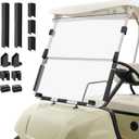 Upgrade Golf Cart Windshield for Yamaha 1995-2013 G14 G16 G19 Gas & Electric Models, Foldable Windshield Replacement with Golf Cart Windshield Clip Accessories -PC UV Resistant (Tinted/Clear)