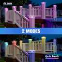 VOLISUN Solar Post Cap Light 4Pack White: RGB Color Changing - Fence Post Lights Solar Outdoor Waterproof for 4x4 x5 x6 WoodenVinyl Post