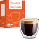 Set of 4 Double Walled Glass Coffee Mugs 5 Ounces Insulated Layer Coffee Cups Borosilicate Glass Espresso Cup for Hot Beverage, Cappuccino, Tea, Latte ,Microwave Safe