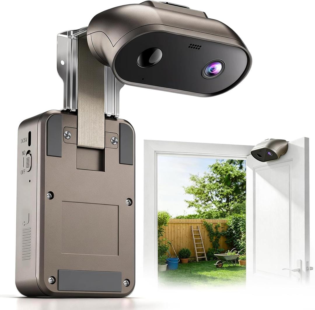 2K Indoor/Outdoor Security Camera, Wireless Doorcam for Home Surveillance, Free Cloud Storage, 2.4G/5Ghz WiFi, 2-Way Talk, AI Human Detection, Tamper-Proof, Compatible with Alexa