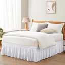 Entisn White Adjustable Bed Skirt for Twin & Twin XL Bed  with 14 Inch Tailored Drop, Wrap Around Bed Skirts with Adjustable Elastic Belt for Easy Fitting  Wrinkle & Fade Resistant