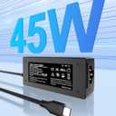 USB C Laptop Charger 45W Compatible with hp chromebook/Spectre X360, Lenovo ThinkPad/Yoga, Dell Chromebook/Latitude, Acer, Asus, Samsung, Google Series Universal Chromebook Type C Power Cord