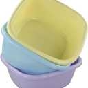 12 Quart Wash Basin, Colored Dish Pan Tubs, 3 Packs